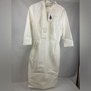 NWT. MUXXN Women's Retro 50s Vintage Tie Neck 3/4 Sleeve Pencil Dress  Size:L